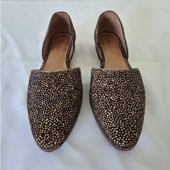 Madewell Marisa D’Orsay Flats Size 6.5 Brown Black Speckled Leather - Picture 3 of 5